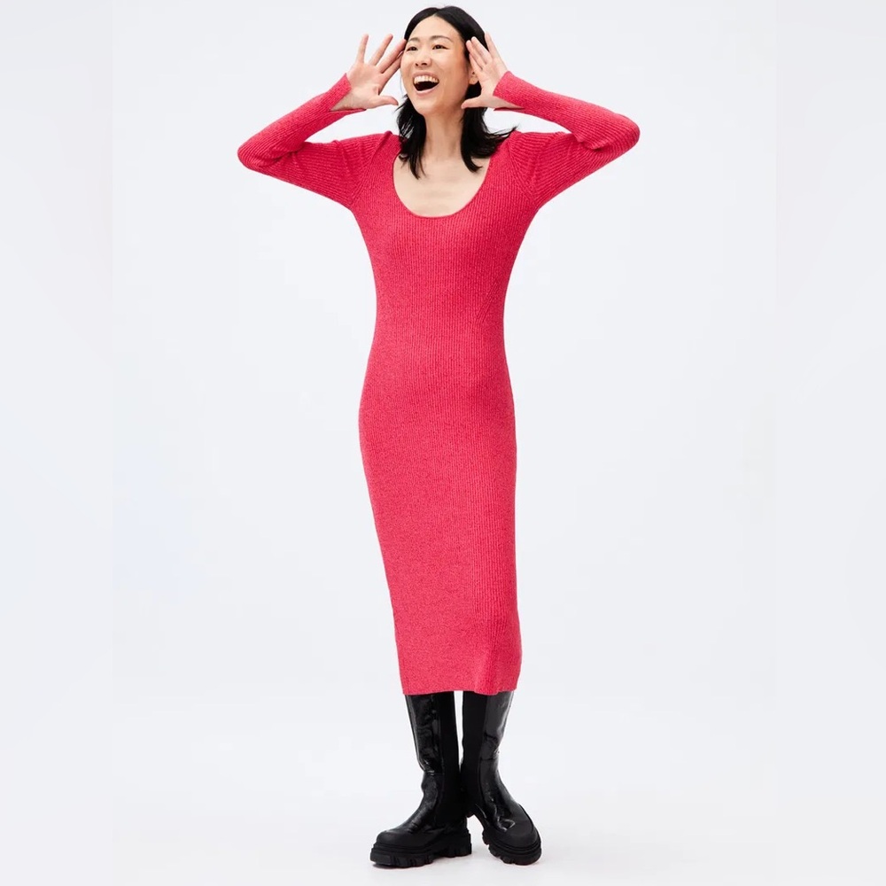 Ganni Knit Bodycon Midi Dress XS